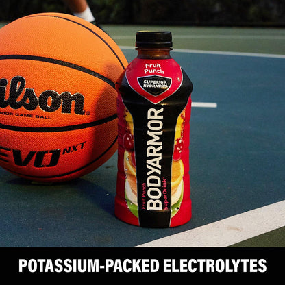 BODYARMOR Fruit Punch Sports Drink - Hydrating Beverage with Electrolytes, 16 Fl Oz (Pack of 12)