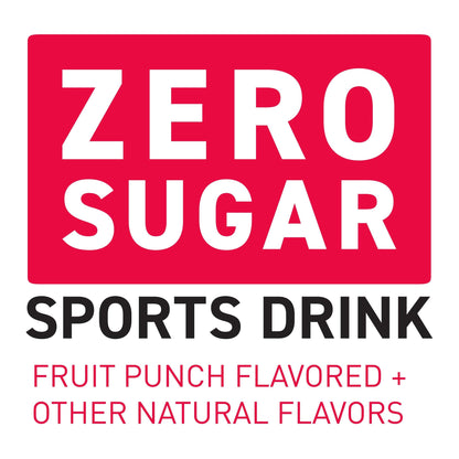 Powerade Zero Ion4 Sports Drink, Fruit Punch Flavor, 20 fl oz, 8 Bottles