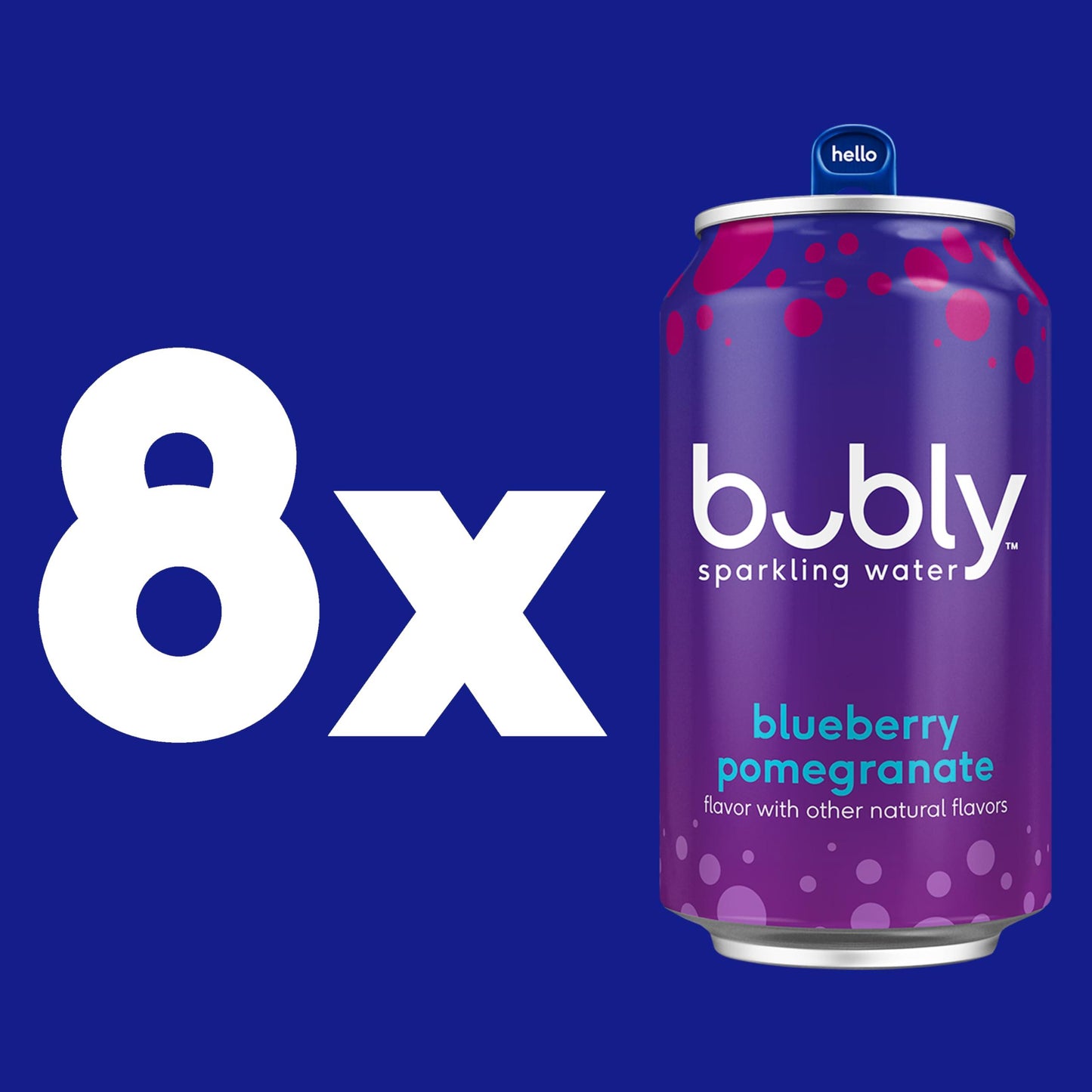 bubly Sparkling Water, Blueberry Pomegranate, 12 fl oz Cans (8 Pack)