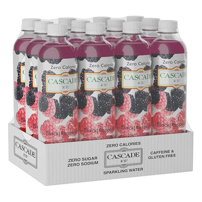 Black Raspberry Cascade Ice Sparkling Water, 17.2 oz (12-Pack)