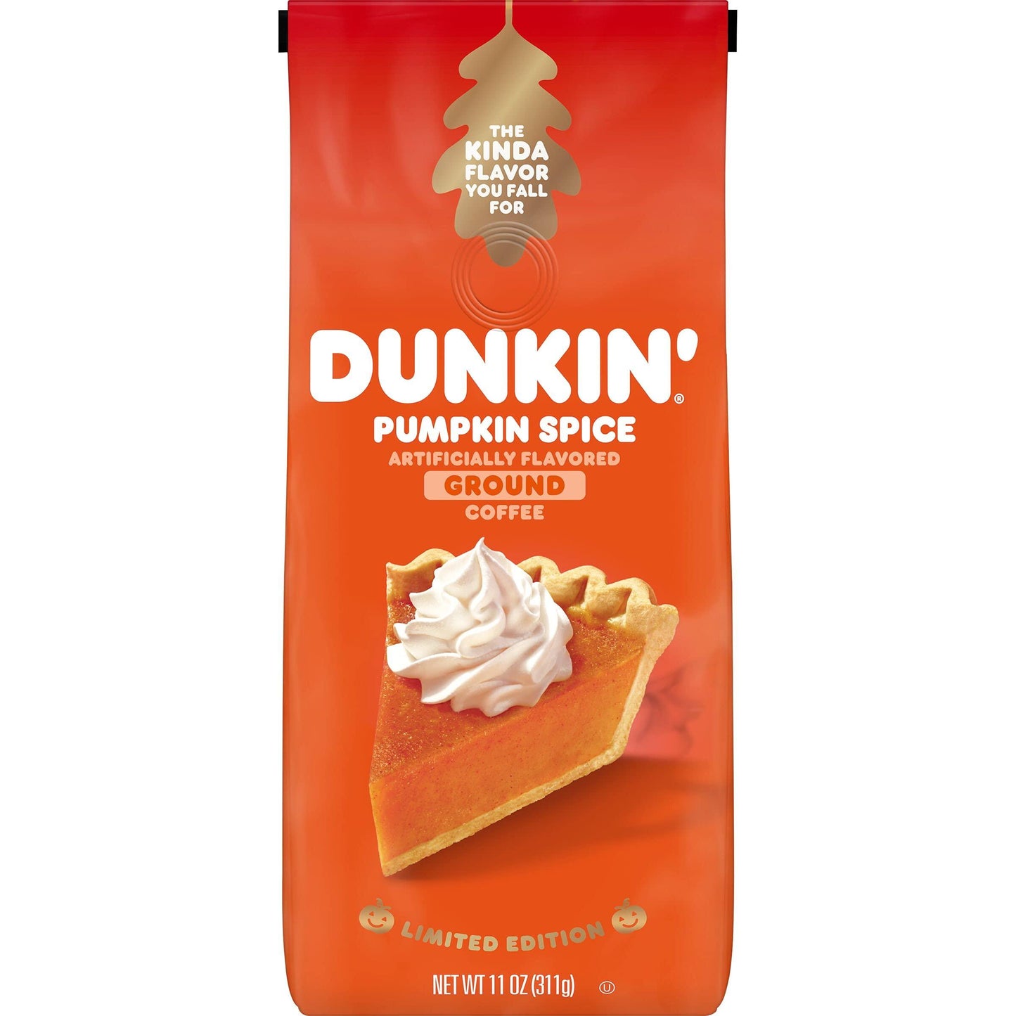 Dunkin' Pumpkin Spice Seasonal Flavor Ground Coffee Variety Pack, 11 Ounce Bag (Pack of 3)