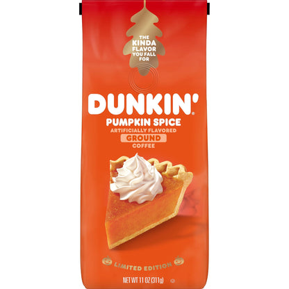 Dunkin' Pumpkin Spice Seasonal Flavor Ground Coffee Variety Pack, 11 Ounce Bag (Pack of 3)