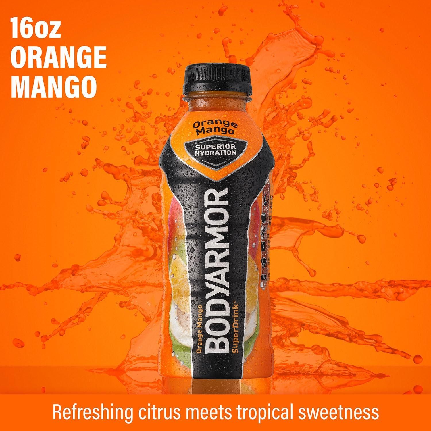 BODYARMOR Orange Mango Sports Drink - 16 Fl Oz (12-Pack) - BODYARMOR