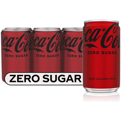 Coca-Cola Zero Sugar Mini Cans, 6 Pack - Zero Calories Soda, 7.5 fl oz Each