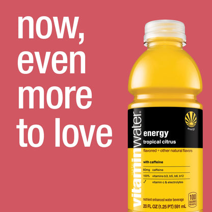 Tropical Citrus Infused Vitaminwater Energy with Electrolytes - 12 Pack (20 fl oz each)