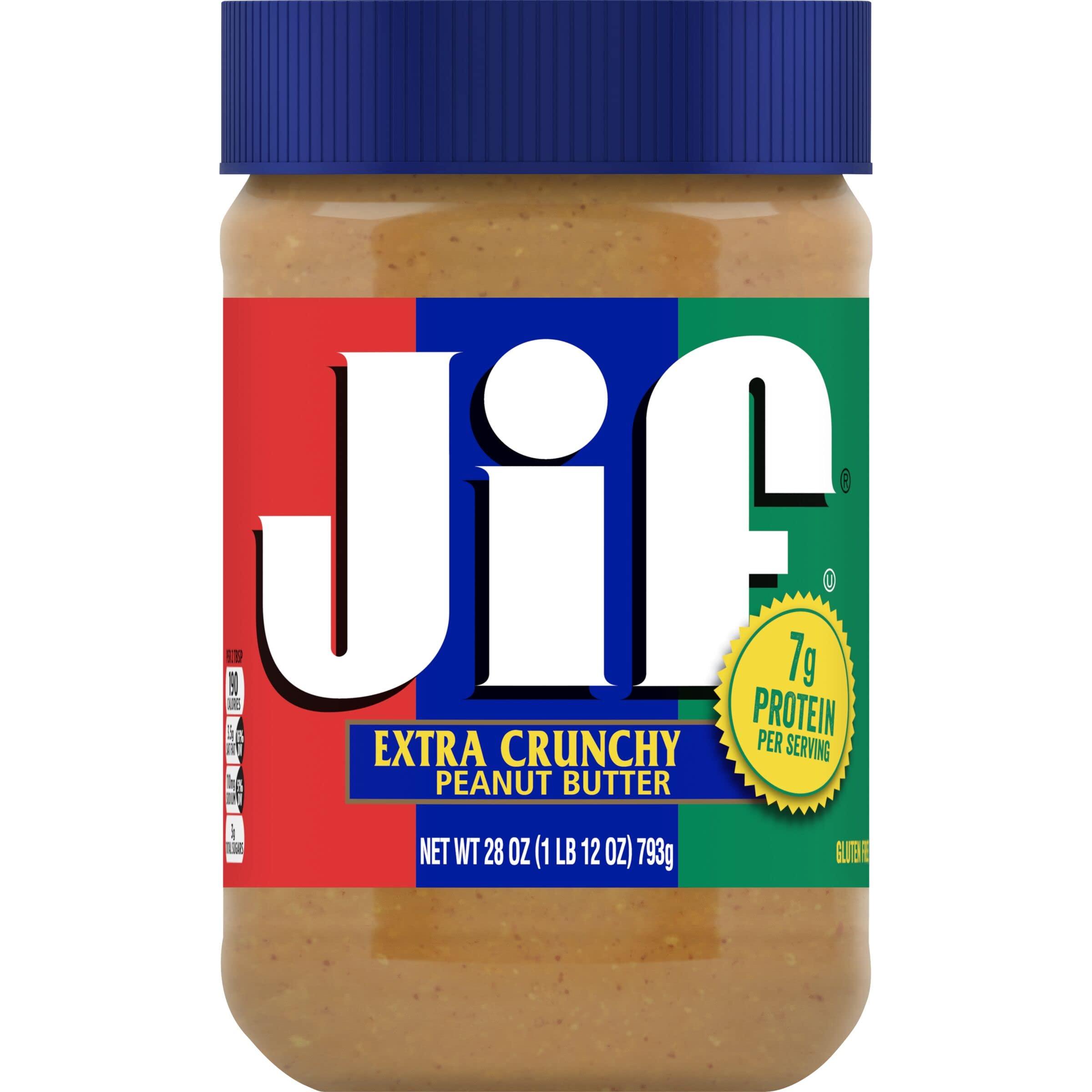 Jif Extra Crunchy Peanut Butter, 28 oz Jar - Jif