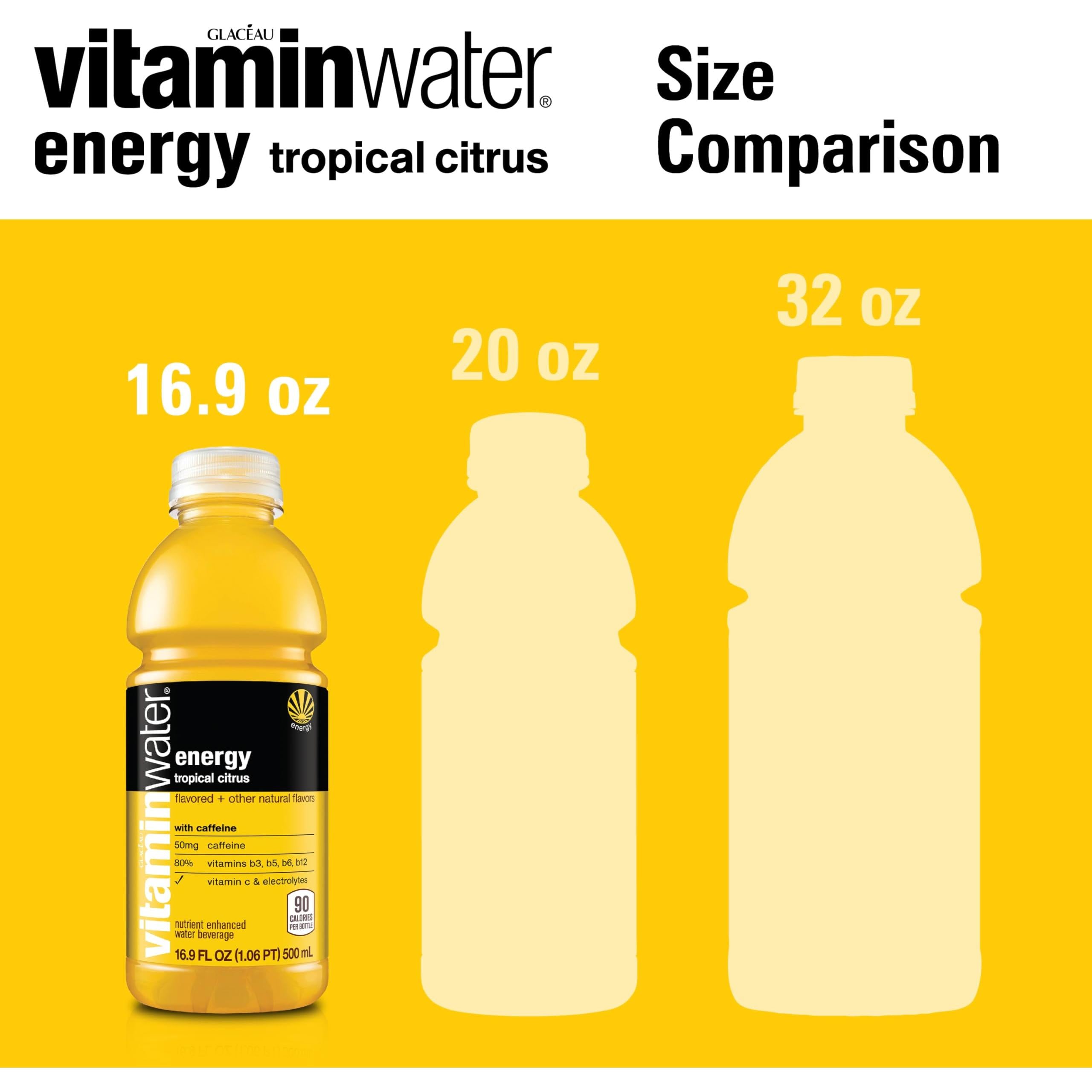 Tropical Citrus Vitaminwater Energy Pack - 6 Bottles of 16.9oz - Vitamin Water