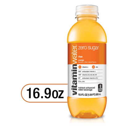 Vitaminwater Zero Rise Orange Flavored Hydration, 16.9 Fl Oz (Pack of 6)