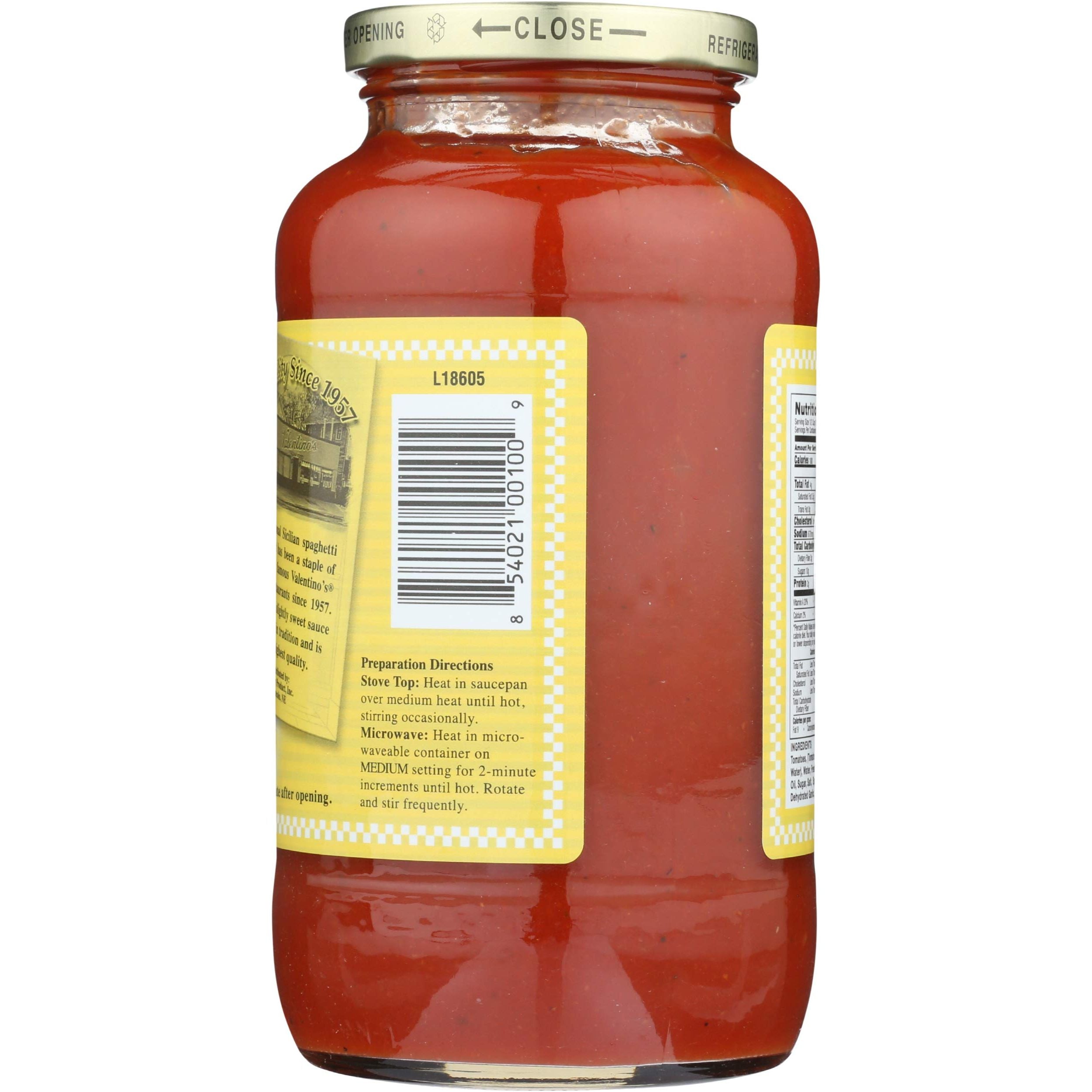 Valentino's Authentic Italian Spaghetti Sauce, 26 oz - Valentino's