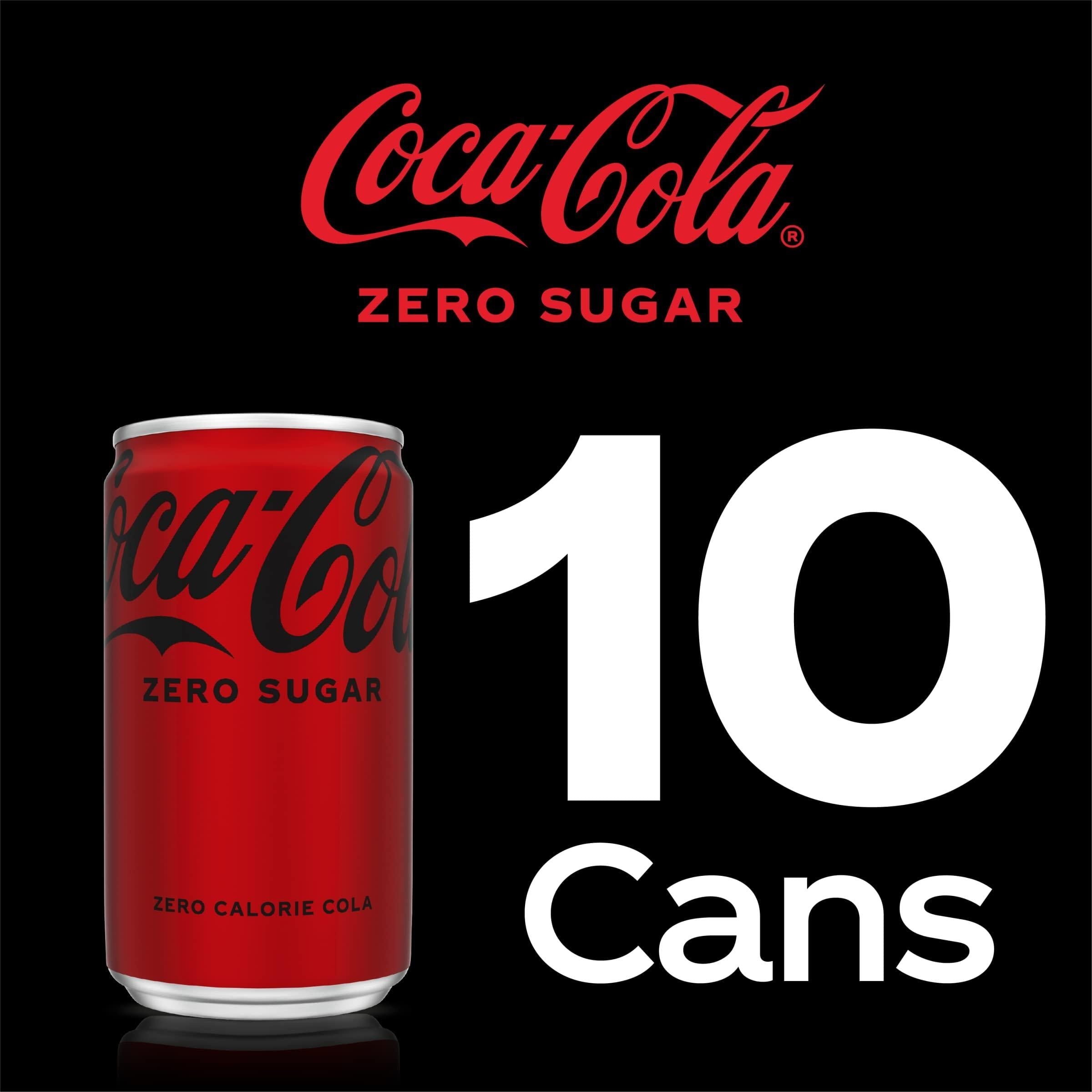 Coca-Cola Zero Sugar Mini Can Pack, 10 Count, 7.5 fl oz Each - Coca-Cola