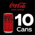 Coca-Cola Zero Sugar Mini Can Pack, 10 Count, 7.5 fl oz Each - Coca-Cola