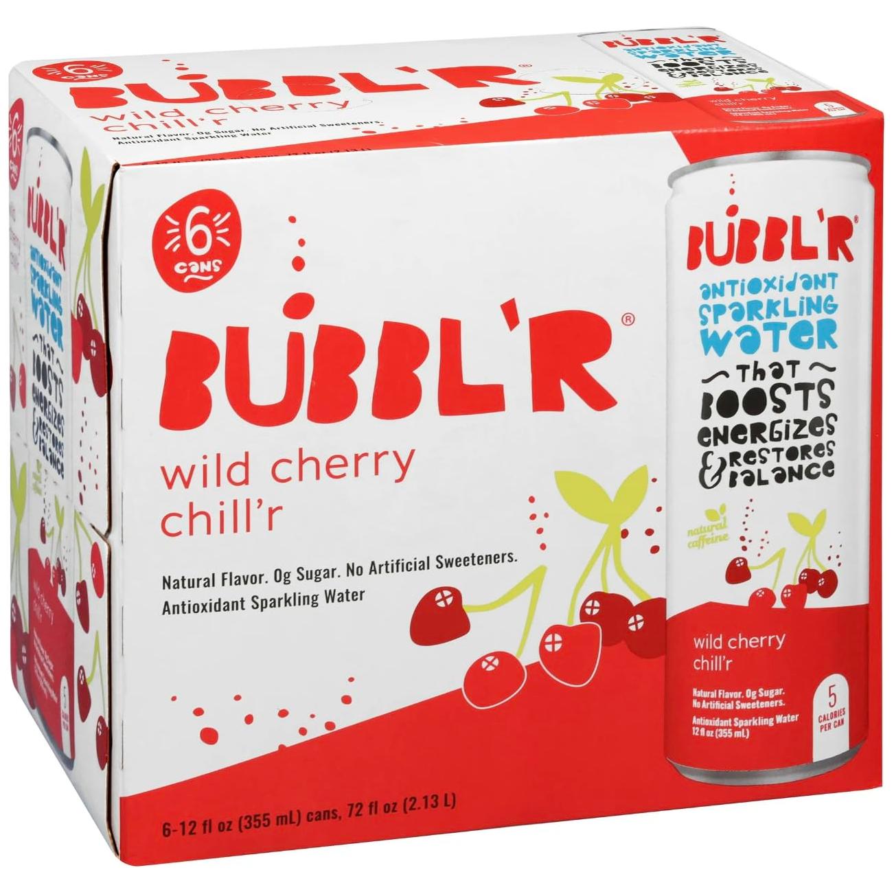 BUBBL'R Wild Cherry Chiller, 12 Oz Can (12 Pack)