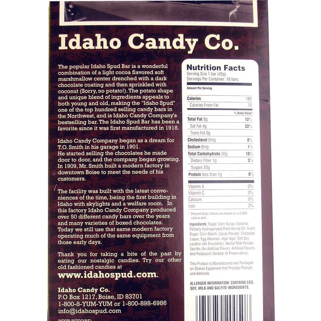 18ct-Owyhee Idaho Spud Chocolate Candy Bars