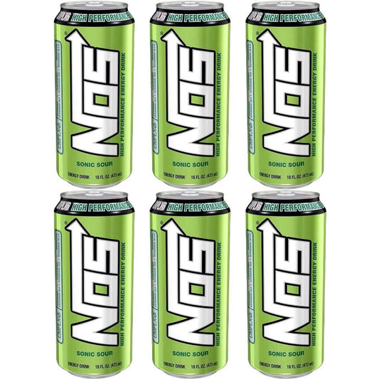 NOS Sonic Sour Energy Boost, 16oz Can (6-Pack)