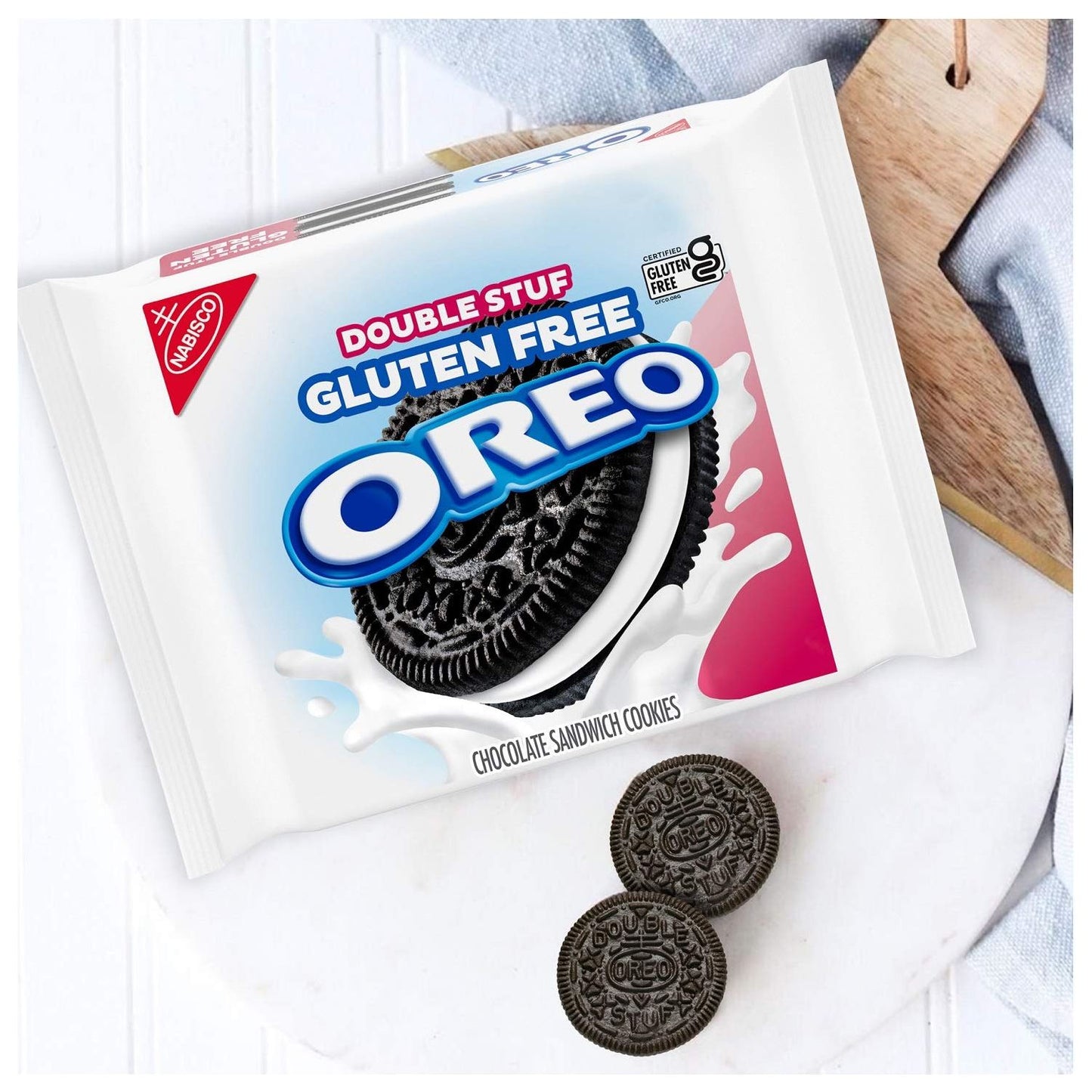 Oreo Double Stuf Gluten Free Chocolate Cream Sandwich Cookies - Bulk Pack of 3 Resealable Bags - 1403 oz Each - Total 42.09 oz - Perfect Healthy Treats for Kids