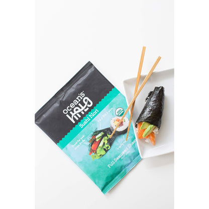 Ocean's Halo, Sushi Nori Seaweed, Organic, Vegan, Perfect Paper for Wraps, Shelf-Stable, 1 oz.