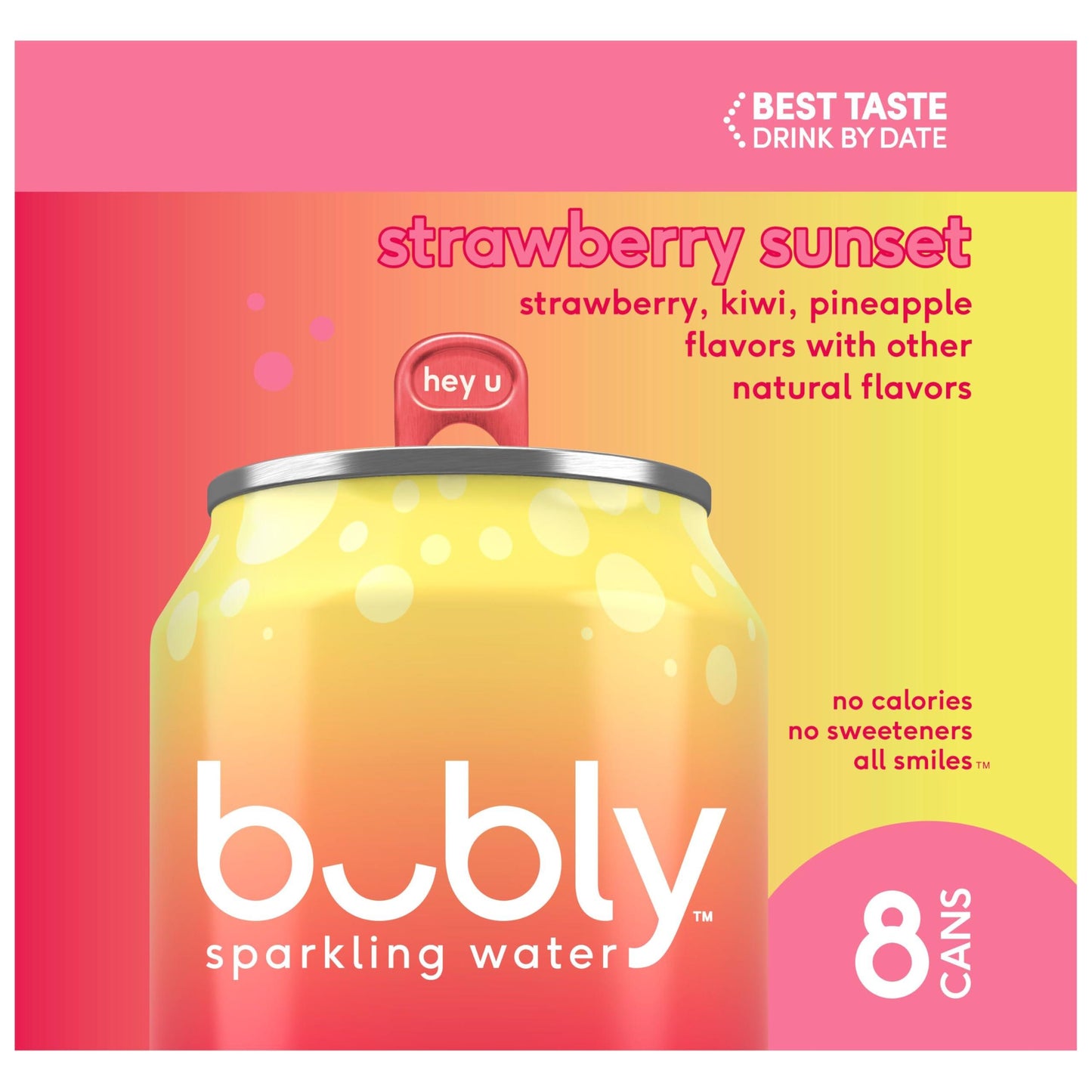 Bubly Sparkling Water Strawberry Sunset 12oz 8pk