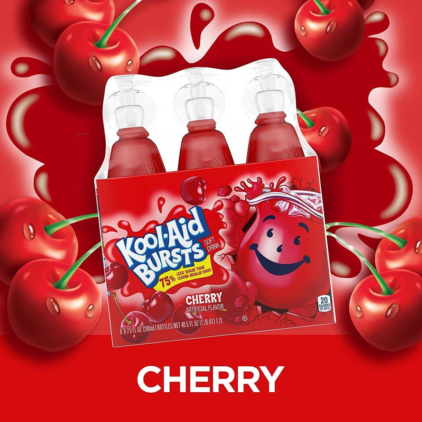 Kool-Aid Bursts Cherry Flavored Juice Drink (6 Bottles)