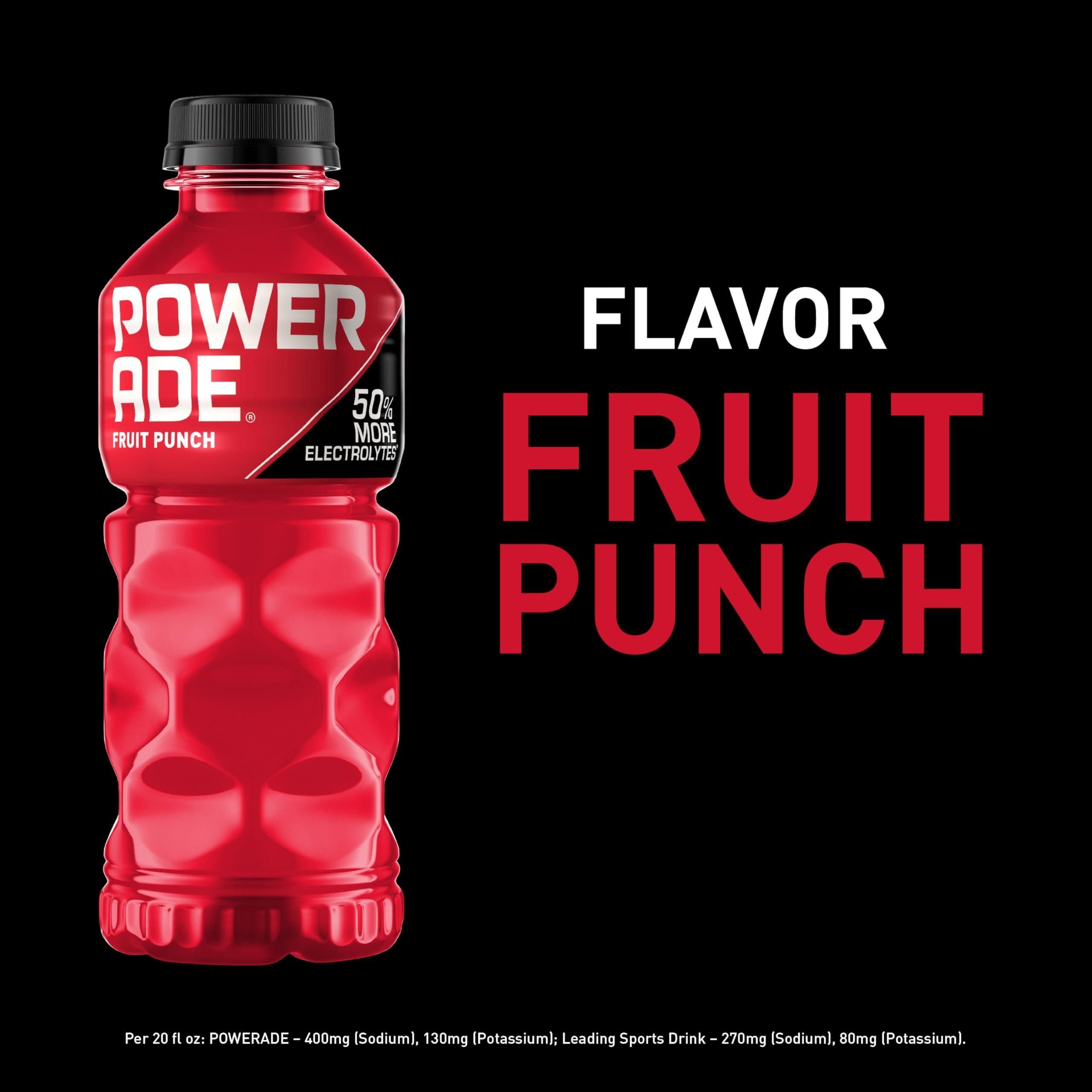 POWERADE Fruit Punch Electrolyte Sports Drink, 20 Oz (24-Pack) - Powerade