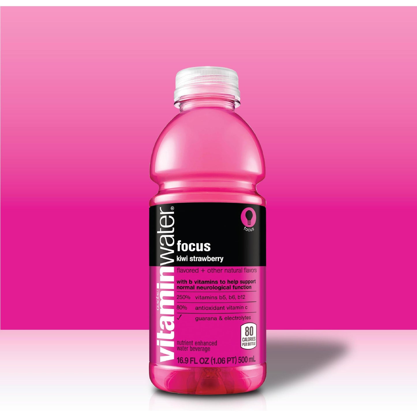 Vitaminwater Focus Kiwi Strawberry 6-Pack, 16.9oz Bottles