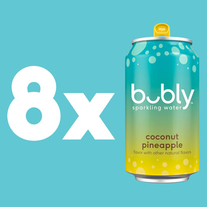 bubly Sparkling Water, Coconut Pineapple, 12oz Cans (8 Pack)