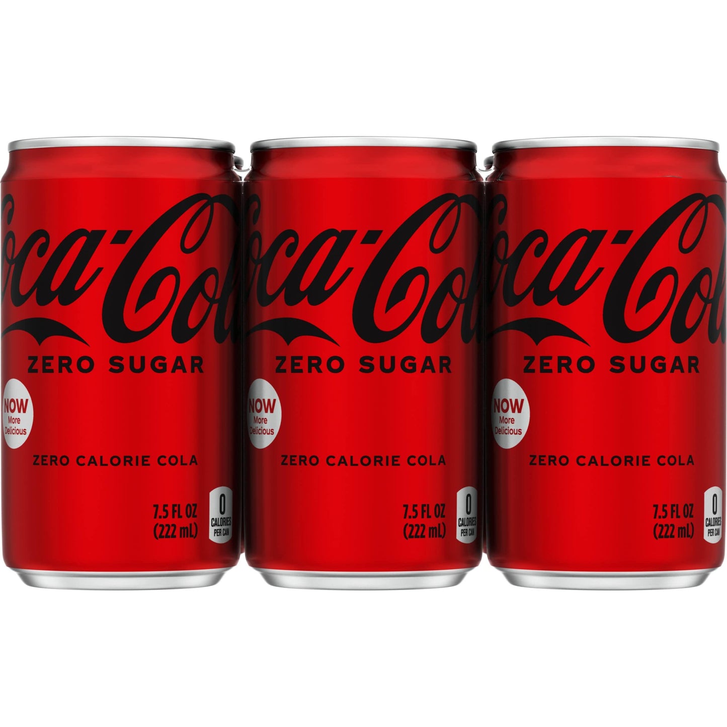 Coca-Cola Zero Sugar Mini Cans, 6 Pack - Zero Calories Soda, 7.5 fl oz Each