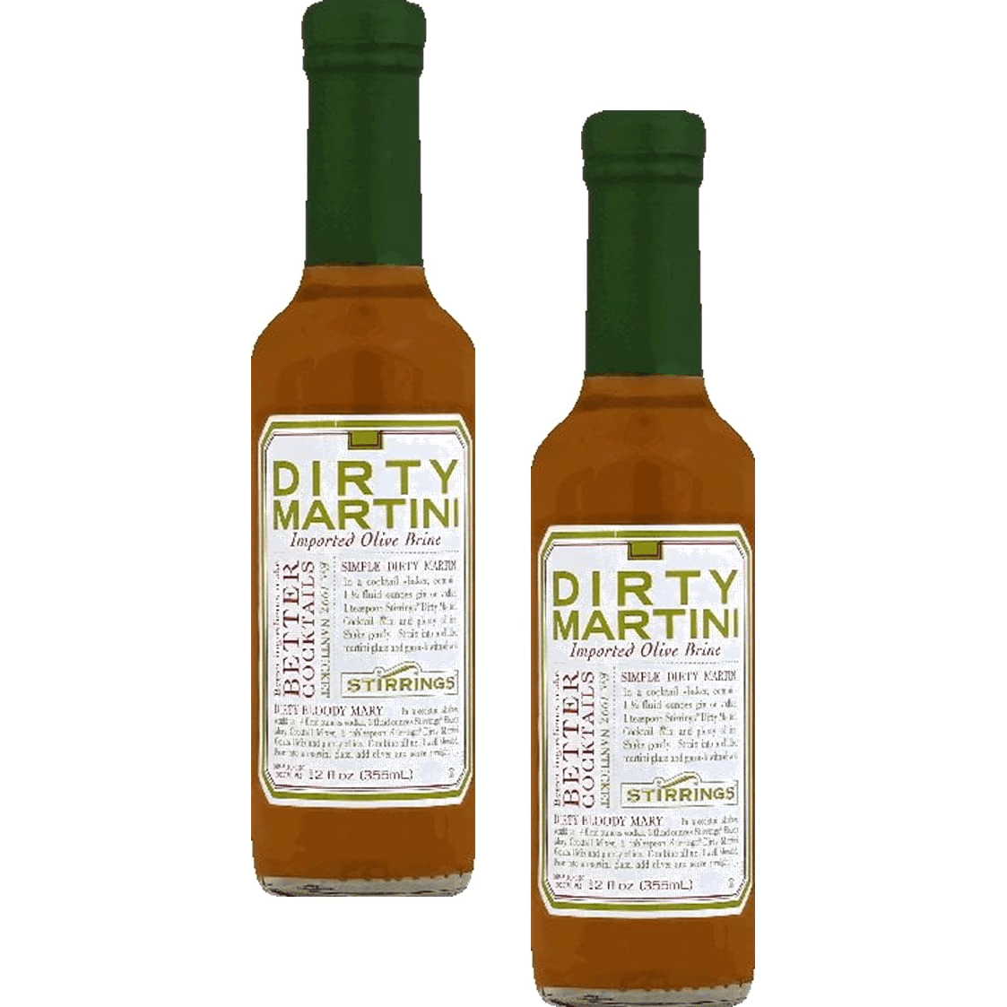 Stirrings Non-Alcoholic Dirty Martini Mixer - 2 Pack of 12 oz Bottles