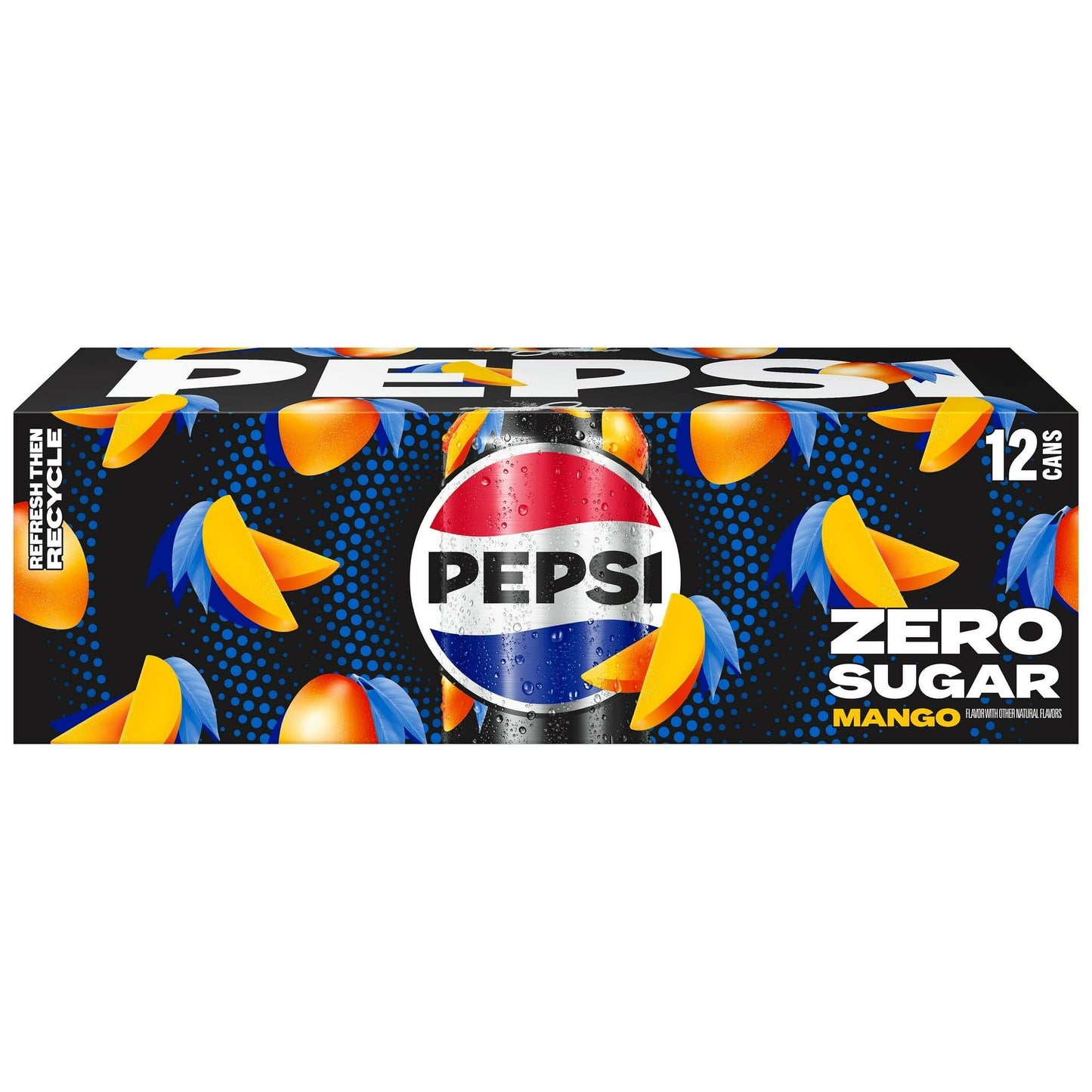 Pepsi Zero Sugar Mango Flavor - 12oz Cans, Pack of 12