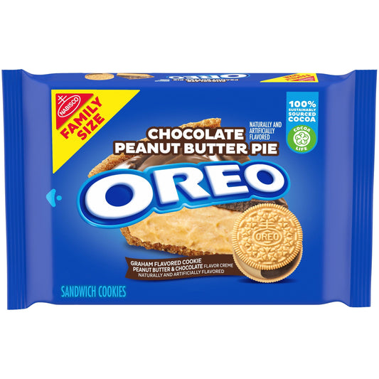 OREO Chocolate Peanut Butter Delight Sandwich Cookies, Family Size, 17 oz