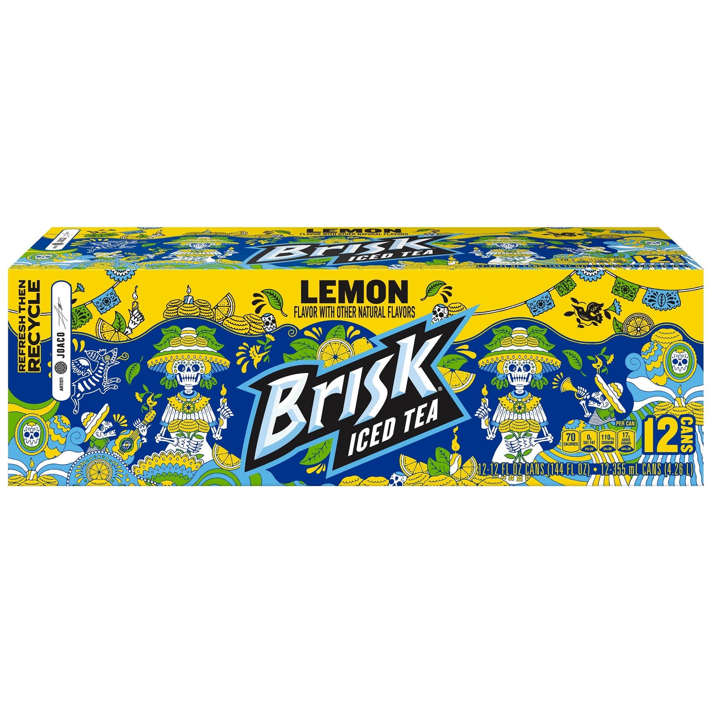 Brisk Iced Tea, Lemon, 12 oz Cans, 12 Count