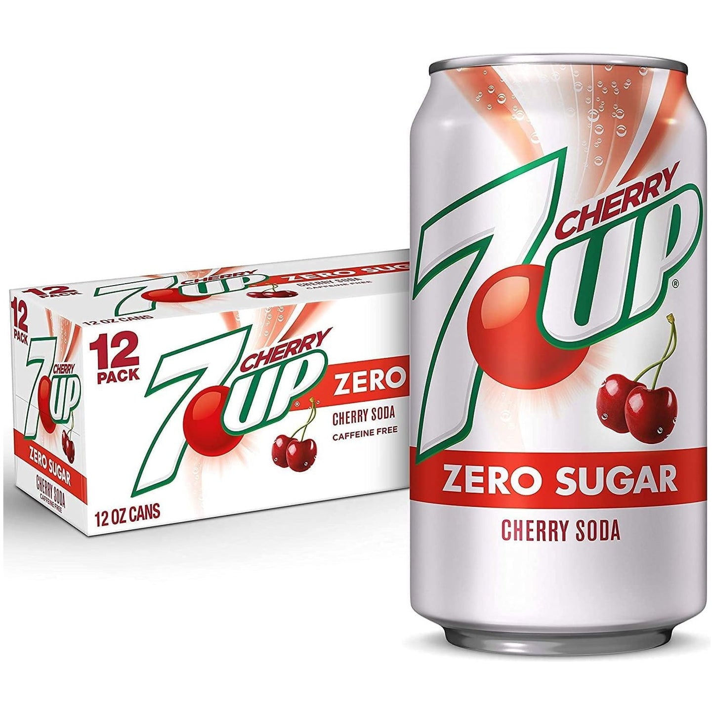 7up Zero Cherry Soda, 12 oz Cans - 12 Count Pack