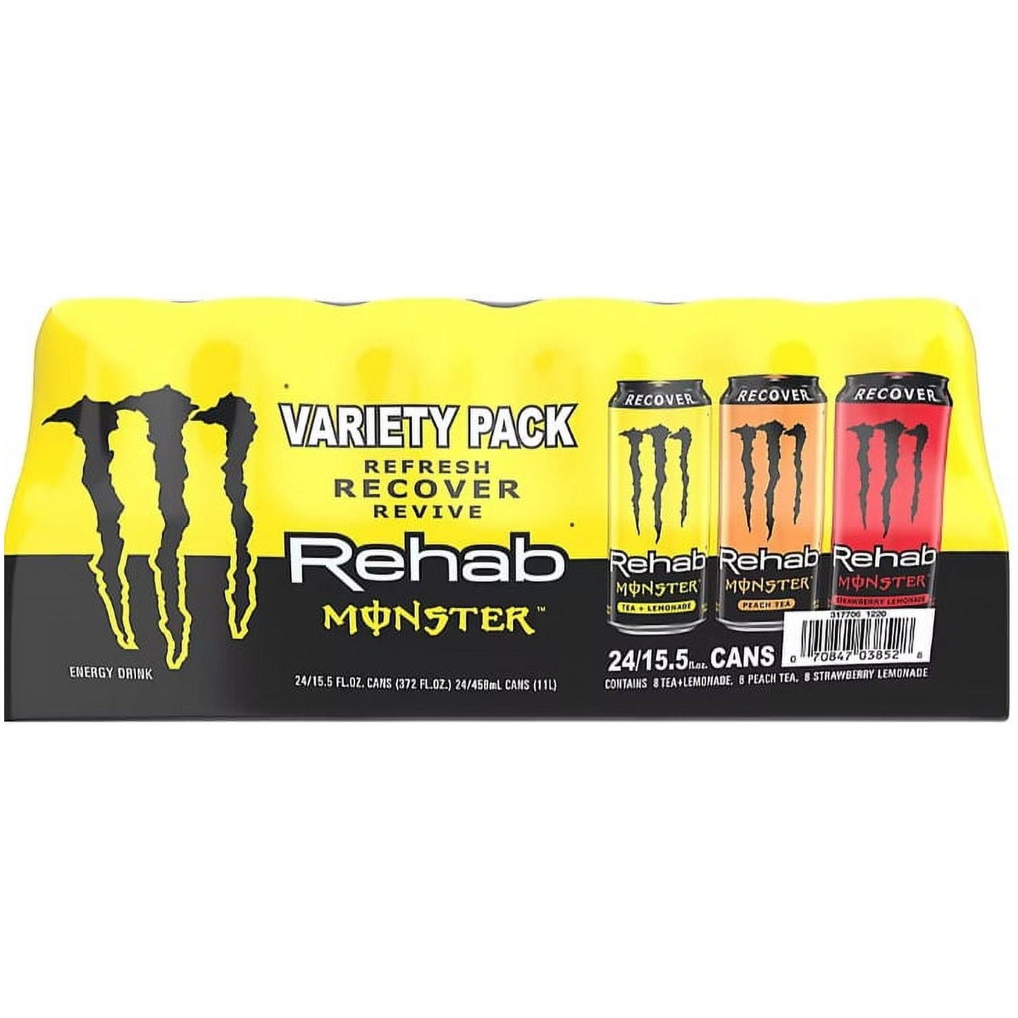 Monster Energy Rehab Refreshment Pack - 24 Cans of Tea Energizers