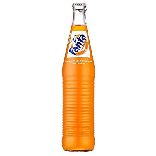 Authentic Mexican Fanta Orange Soda in 12 oz Glass Bottles - 12 Pack - Fanta