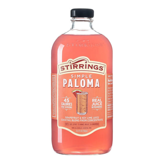 Stirrings Authentic Grapefruit Paloma Cocktail Mixer 25.4 oz (750ml) Glass Bottle