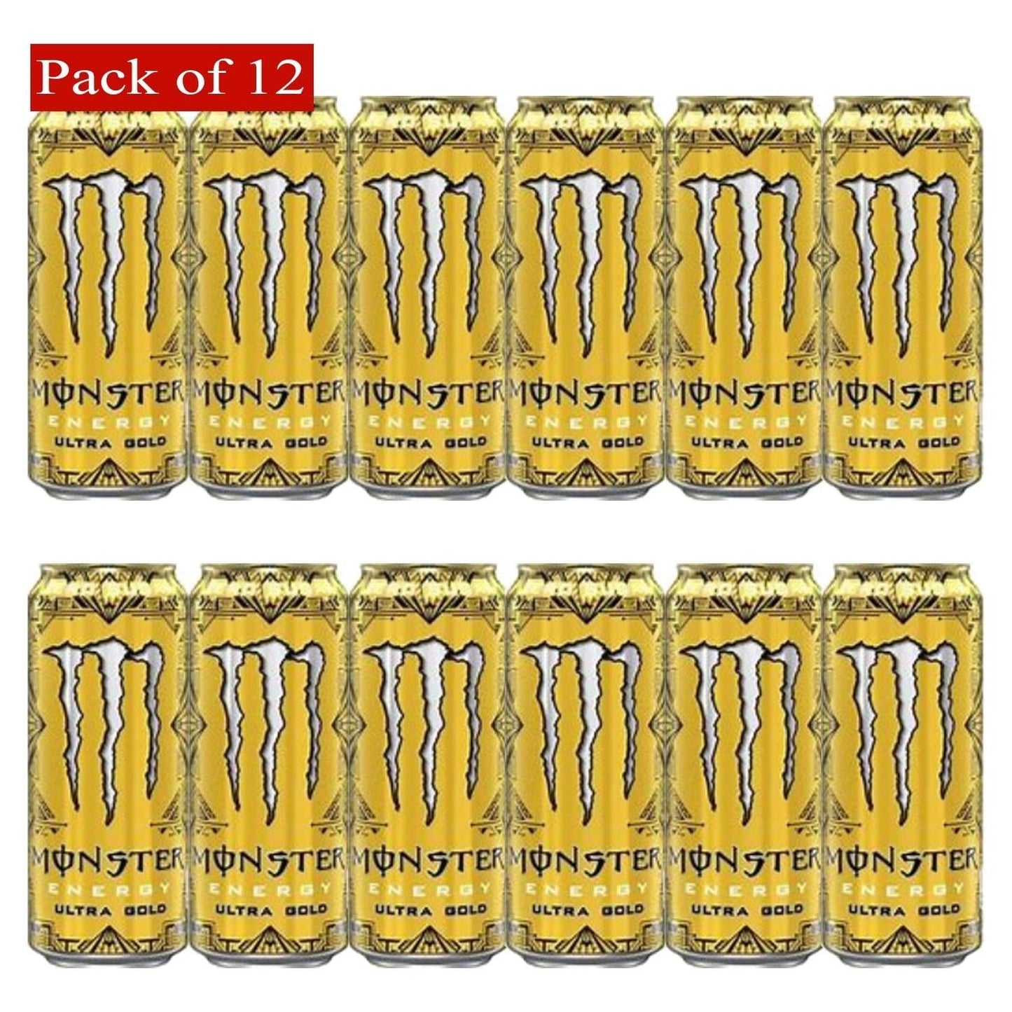 Monster Energy Ultra Gold 12-Pack of 16 oz Cans - Zero Sugar Energy Drink