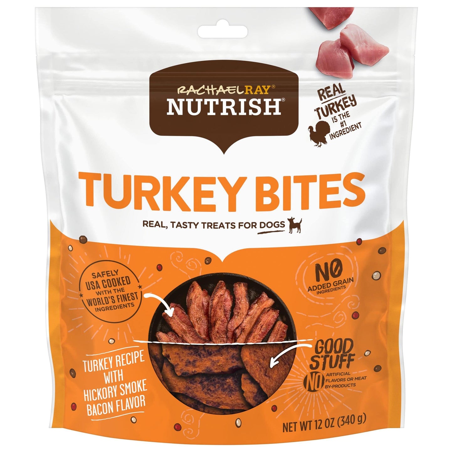 Rachael Ray Nutrish Turkey Bites Turkey Recipe With Hickory Smoke Bacon Flavor Dog Treats, 12 oz. Pouch