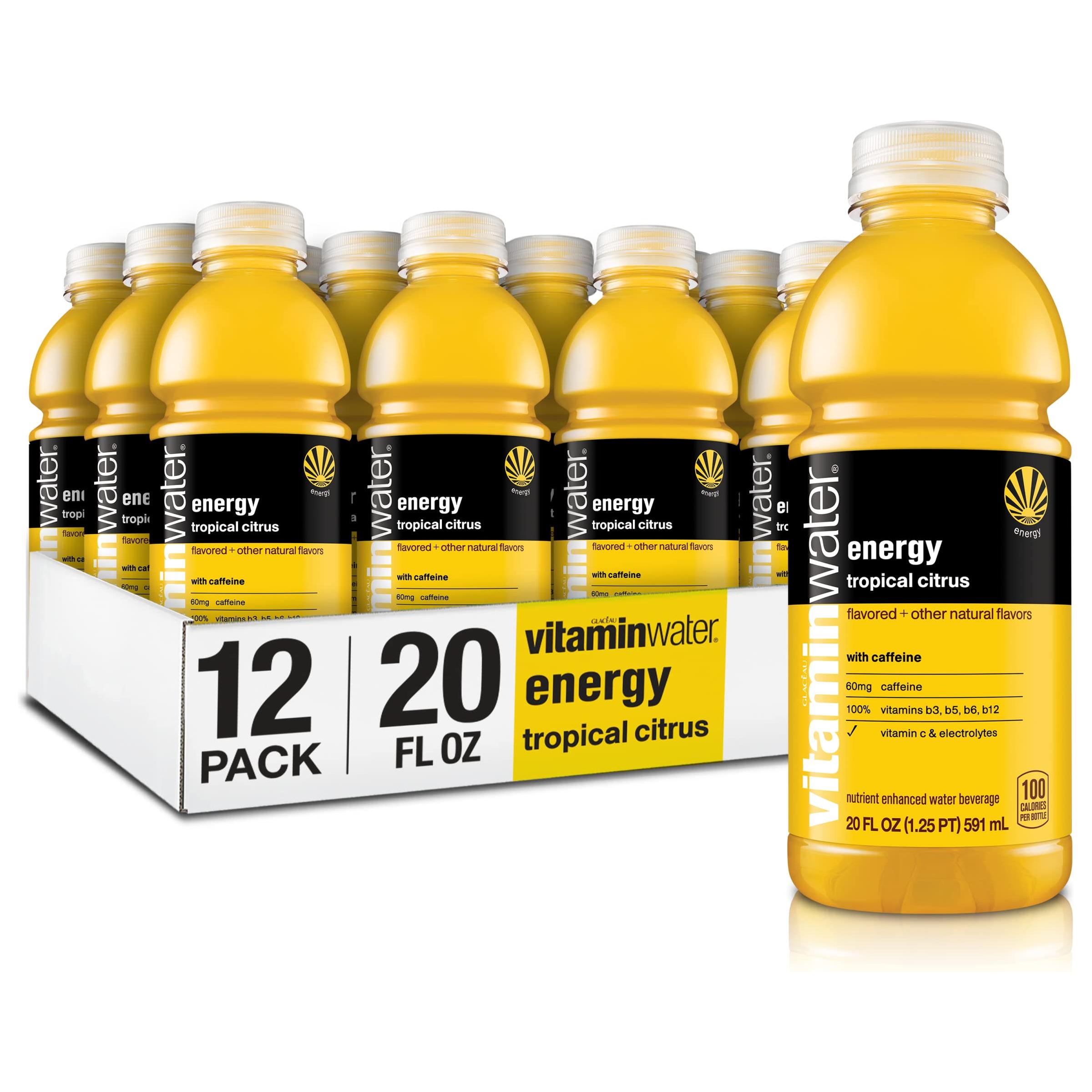 Tropical Citrus Infused Vitaminwater Energy with Electrolytes - 12 Pack (20 fl oz each) - Vitamin Water