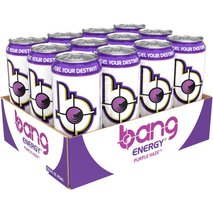 Bang Energy Purple Haze - Sugar-Free Energy Boost, 16oz (12-Pack)