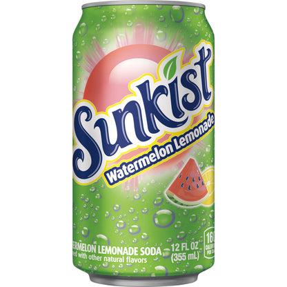 SUNKIST Watermelon Lemonade Refreshing Beverage, 12 oz - 12 Pack