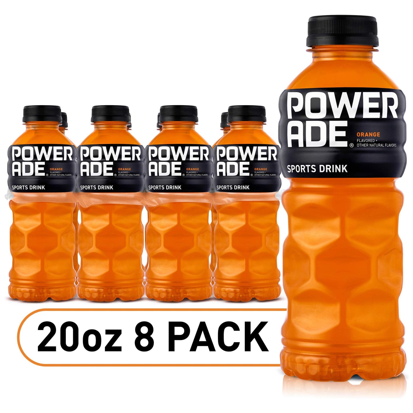 POWERADE Orange Sports Drink, 20 oz Bottles, 8 Count Pack