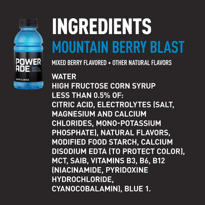 POWERADE Mountain Berry Blast Hydration Drink, 12 oz Cans, 12-Pack