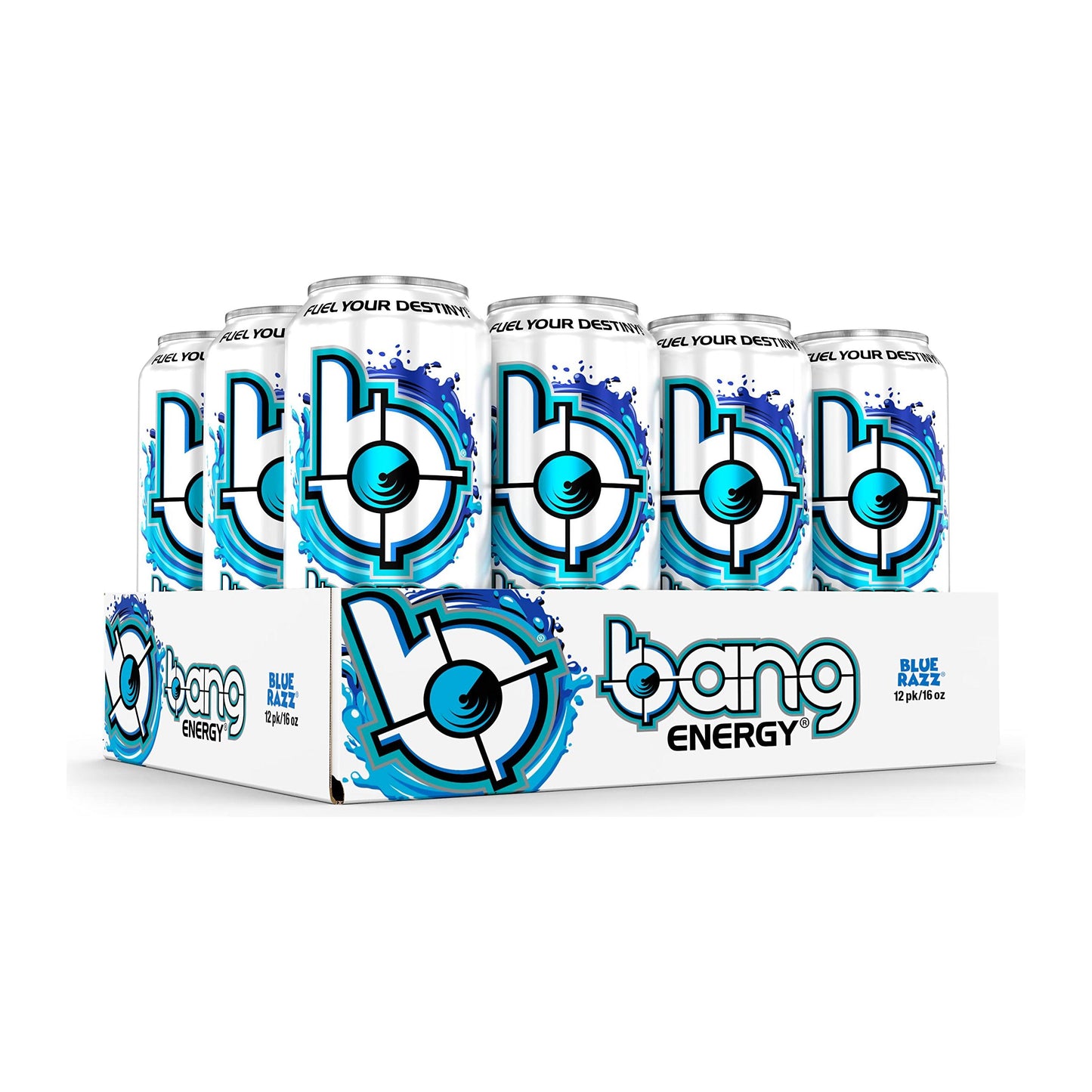 Bang Energy Blue Razz Sugar-Free Energizing Drink, 16-Ounce Cans (12-Pack)