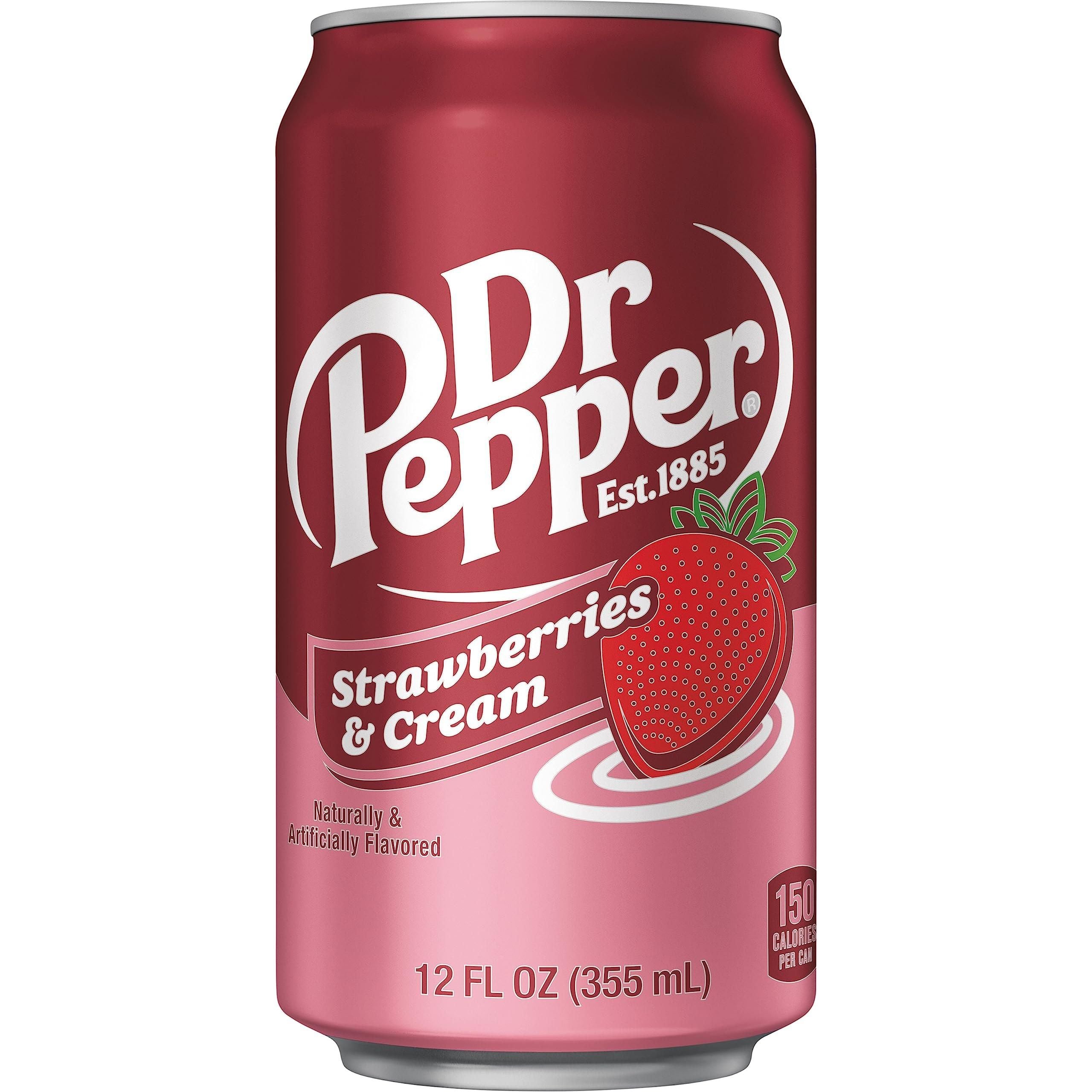 Dr Pepper Strawberry Cream Soda, 12 fl oz, 12 Pack Cans - Dr. Pepper