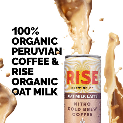 RISE Brewing Co. Oat Milk Latte Nitro Cold Brew, Dairy-Free, 7 fl oz Can