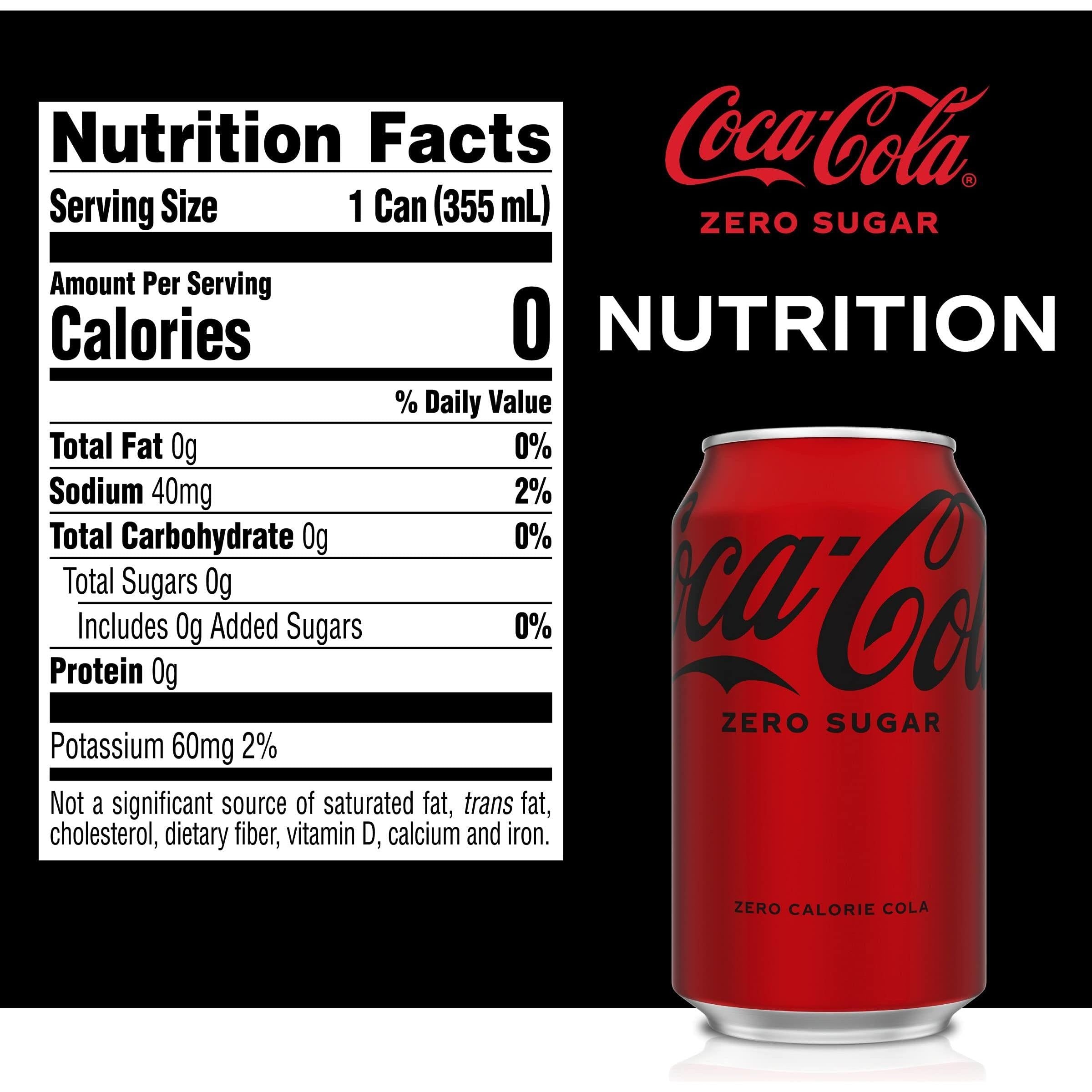 Coca-Cola Zero Sugar Soft Drink, 12 oz Cans, 12-Pack Refreshing Beverage - Coca-Cola