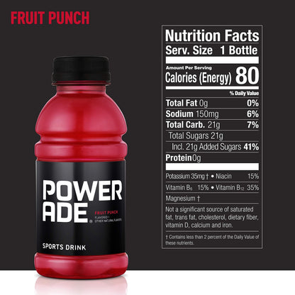 POWERADE Fruit Punch Beverage, 12 oz, 12 Count Pack