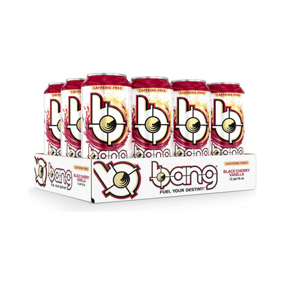 Caffeine-Free Black Cherry Vanilla Bang Energy Drink, Sugar-Free, 16 oz (Pack of 12)