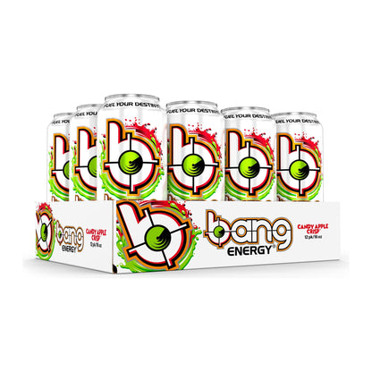 Candy Apple Crisp Bang Energy Drink - Sugar-Free & 0 Cal, 12-Pack of 16oz Cans