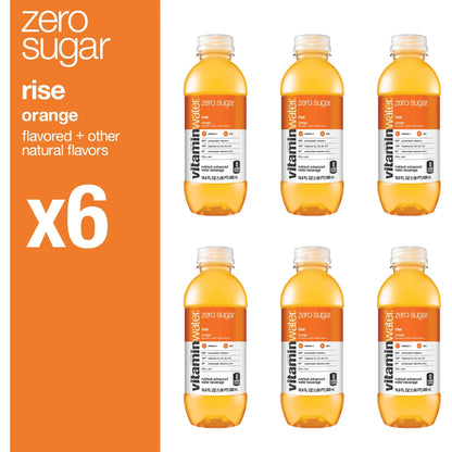 Vitaminwater Zero Rise Orange Flavored Hydration, 16.9 Fl Oz (Pack of 6)