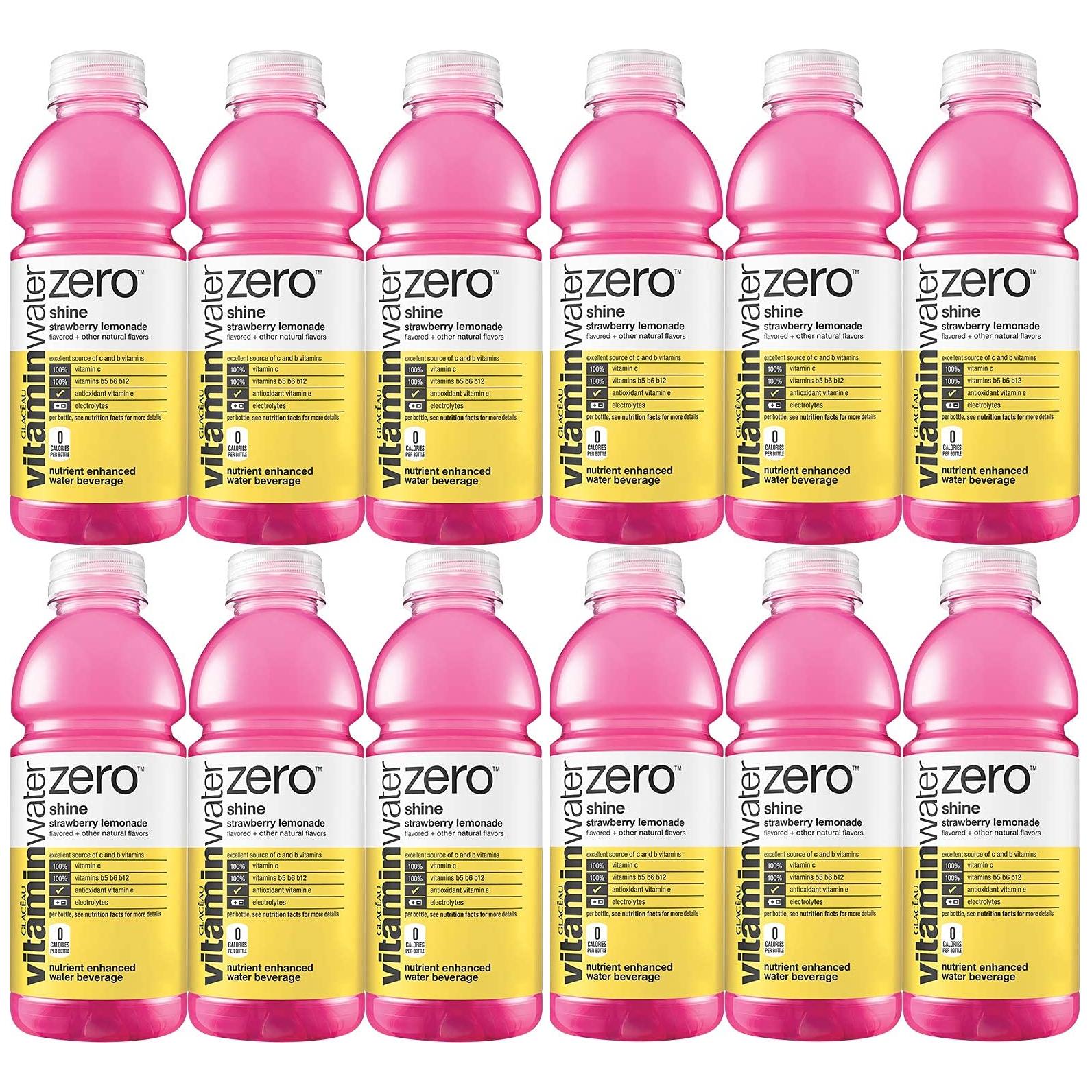 Vitamin Water Zero, Strawberry Lemonade - Shine 20oz Bottles (12-Pack) - Vitamin Water